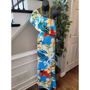 Suimiki One-Shoulder Bodycon Maxi Dress Women's Medium Multicolor 100% Polyester
